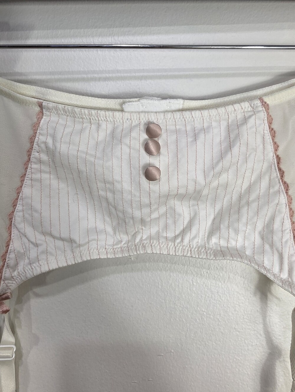 La SENZA Ivory and Blush Lace Garter Belt - Picture 3 of 7